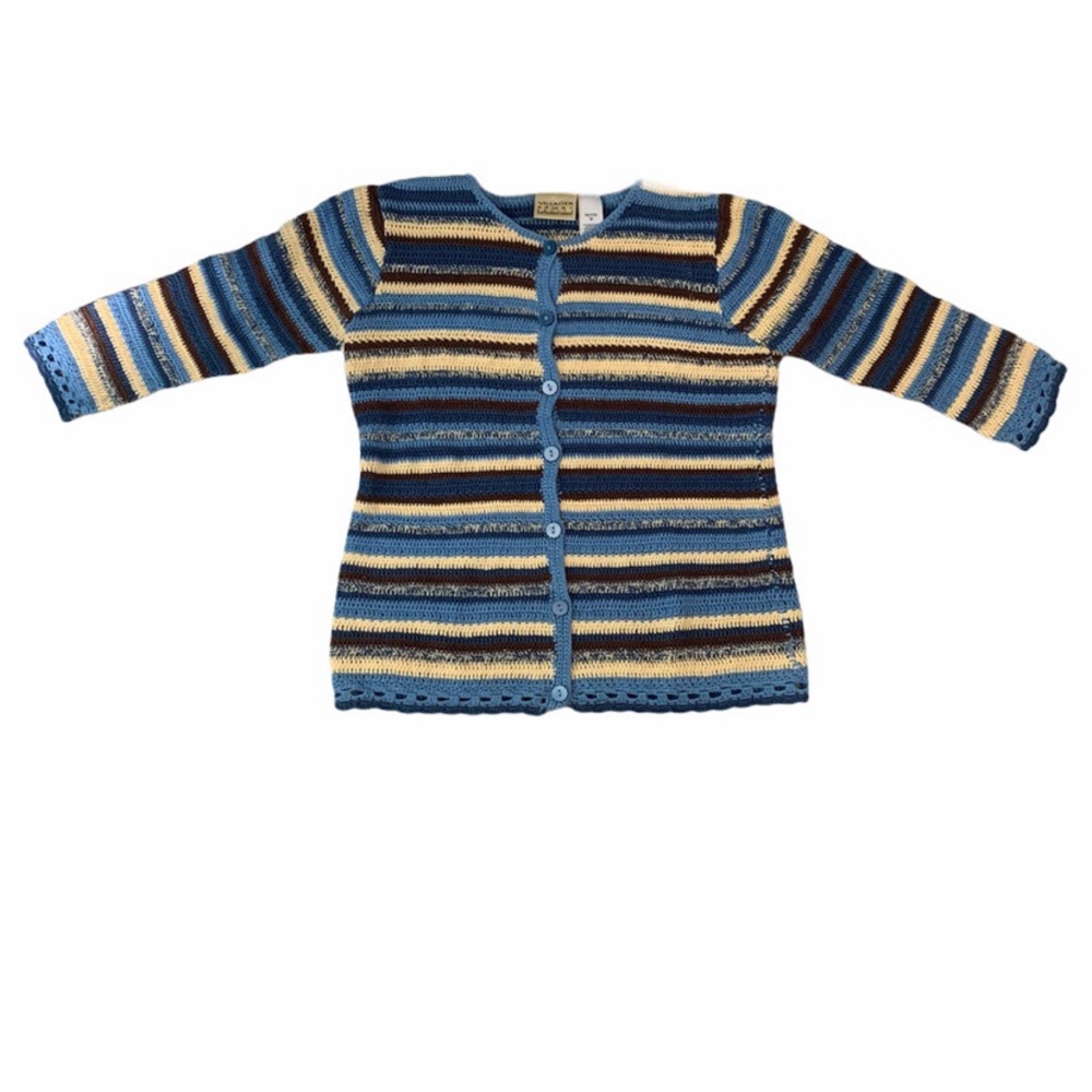 striped cottagecore cardigan